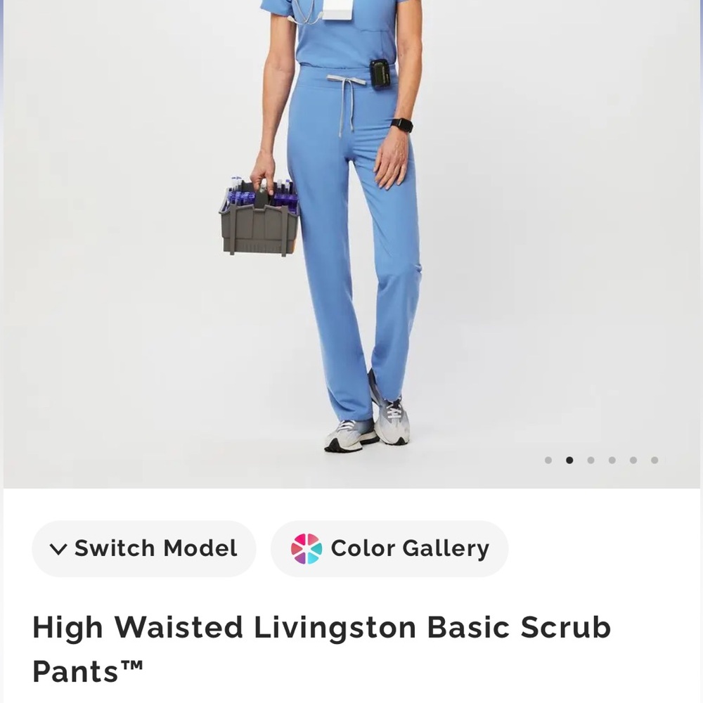 FIGS Livingston scrub pants, M/TALL…. CEIL BLUE